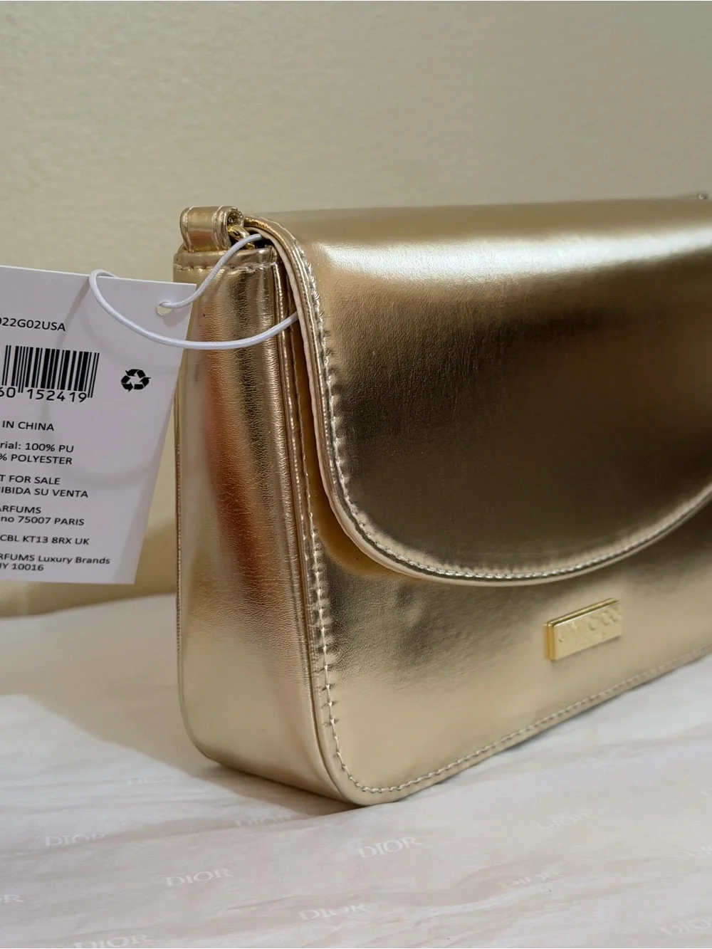 Metallic Gold Chain Crossbody Bag